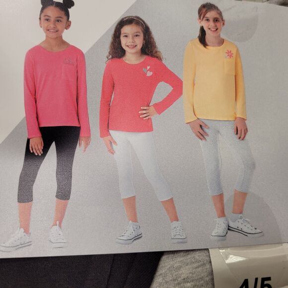Member's Mark Girls Cotton Favorite Capri Leggings Pull-On Full Size 4/5 3-Pack - Picture 5 of 12